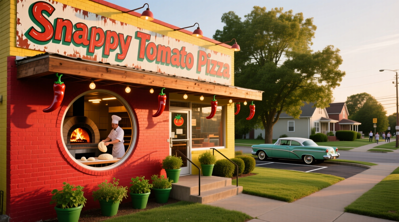Snappy Tomato Pizza restaurant exterior in Mayfield