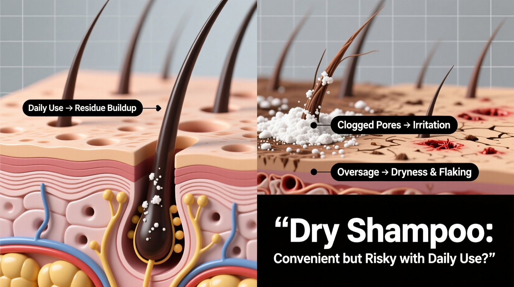 is dry shampoo bad for your scalp if used daily or just convenient