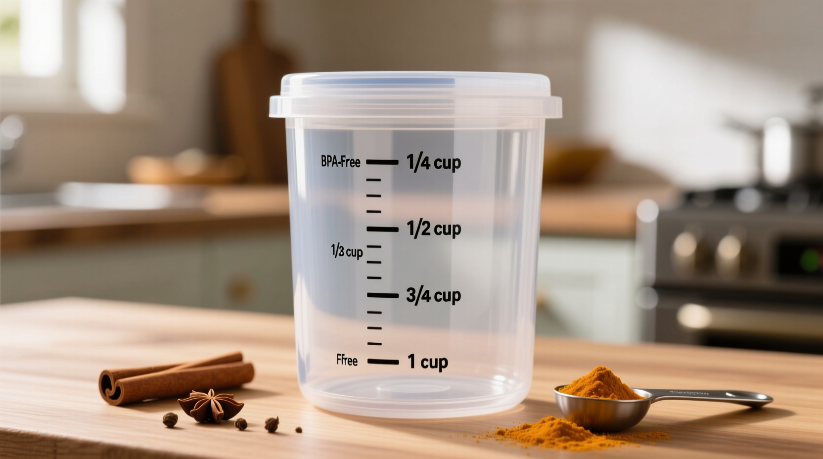 draw measurements on clear food storage for fast measur