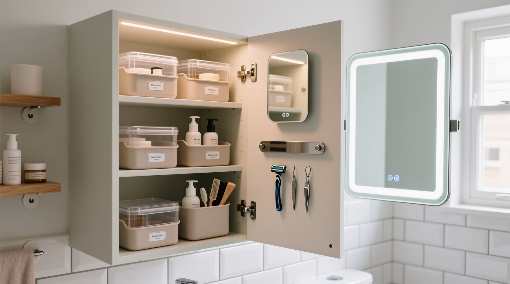 how to organize a tiny bathroom cabinet for maximum space and minimal clutter