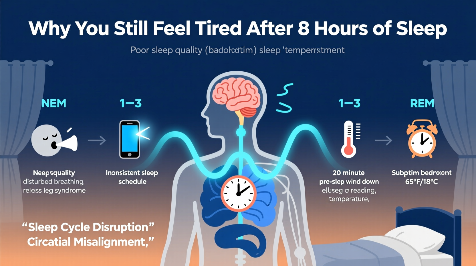 why do i feel tired after sleeping 8 hours common reasons and sleep cycle fixes