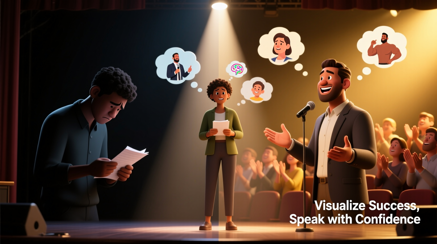 how to build confidence in public speaking using visualization techniques