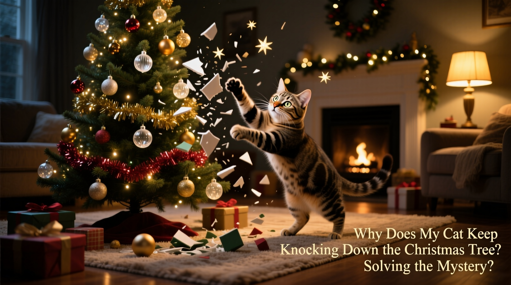 why does my cat keep knocking down the christmas tree solving the mystery