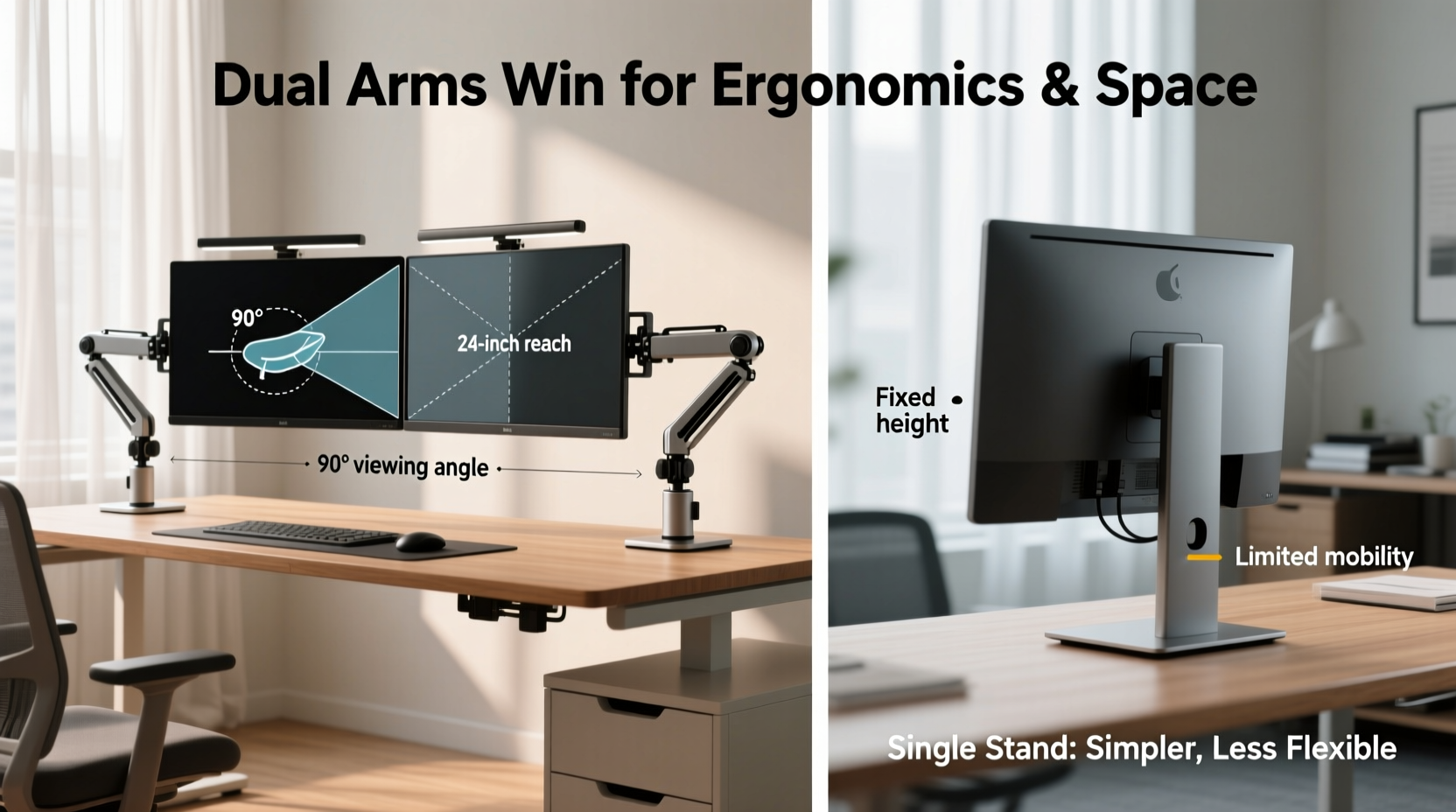 Dual Monitor Arm vs Single Stand: Ergo Truth