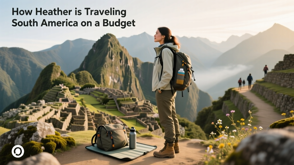 Heather, a solo female traveler, posing at Machu Picchu in Peru