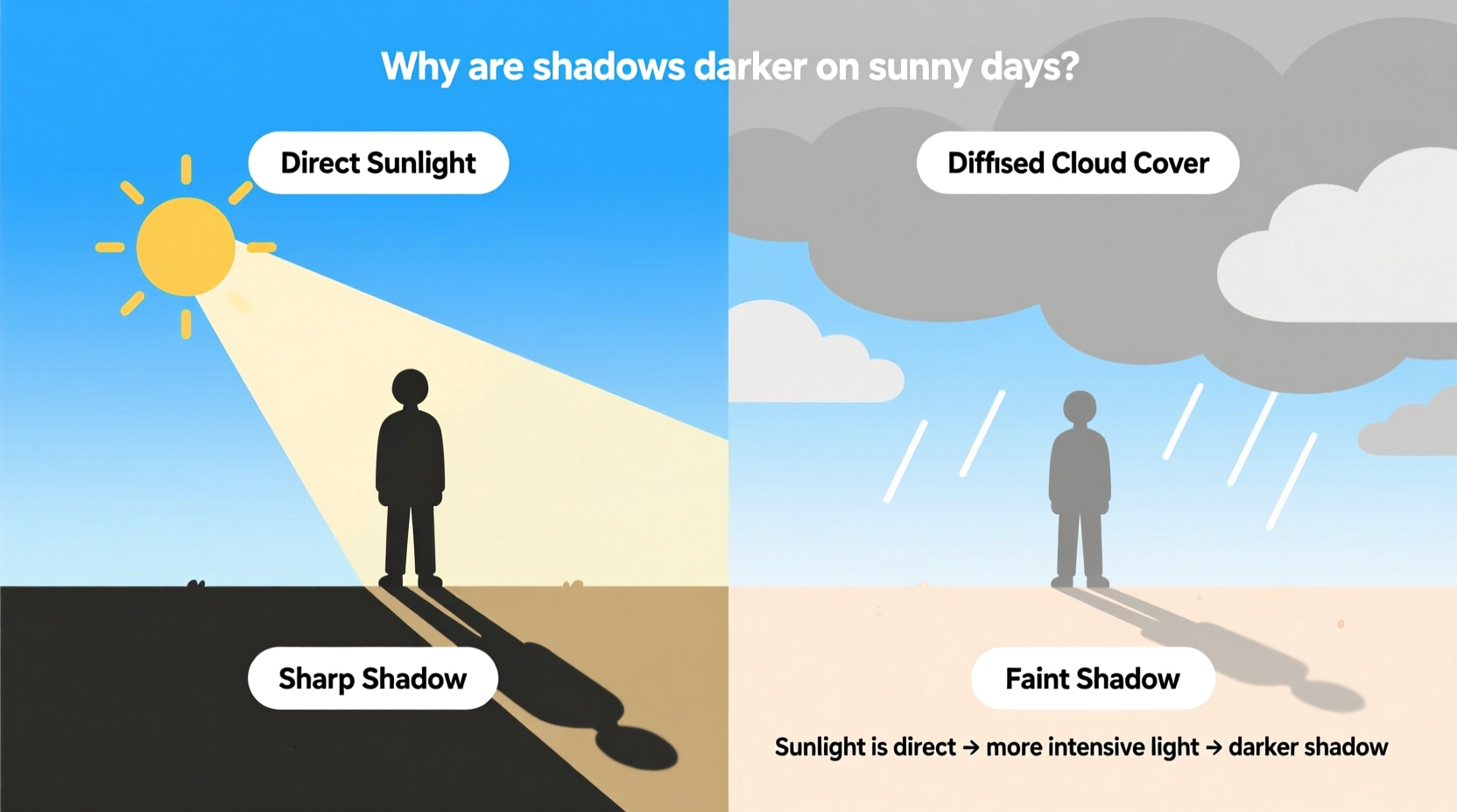 why is my shadow darker on certain days light science made simple