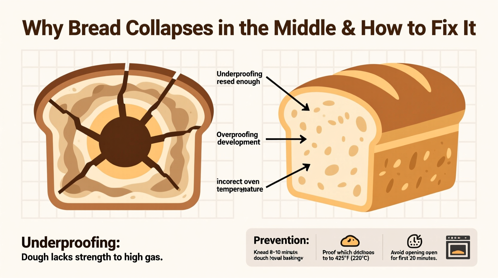 why does my bread collapse in the middle and how to prevent it next time