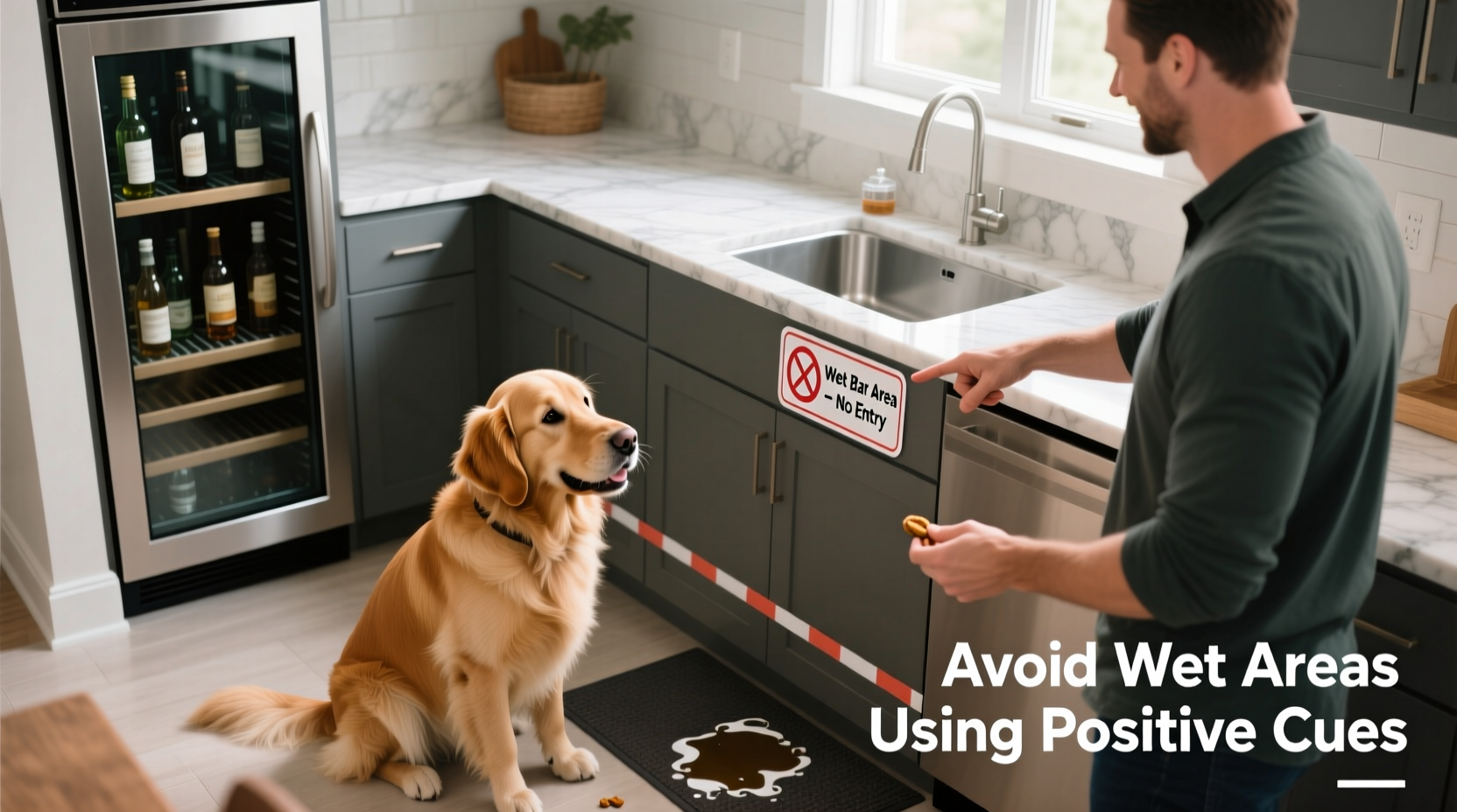how to train your dog to avoid the wet bar area using positive cues