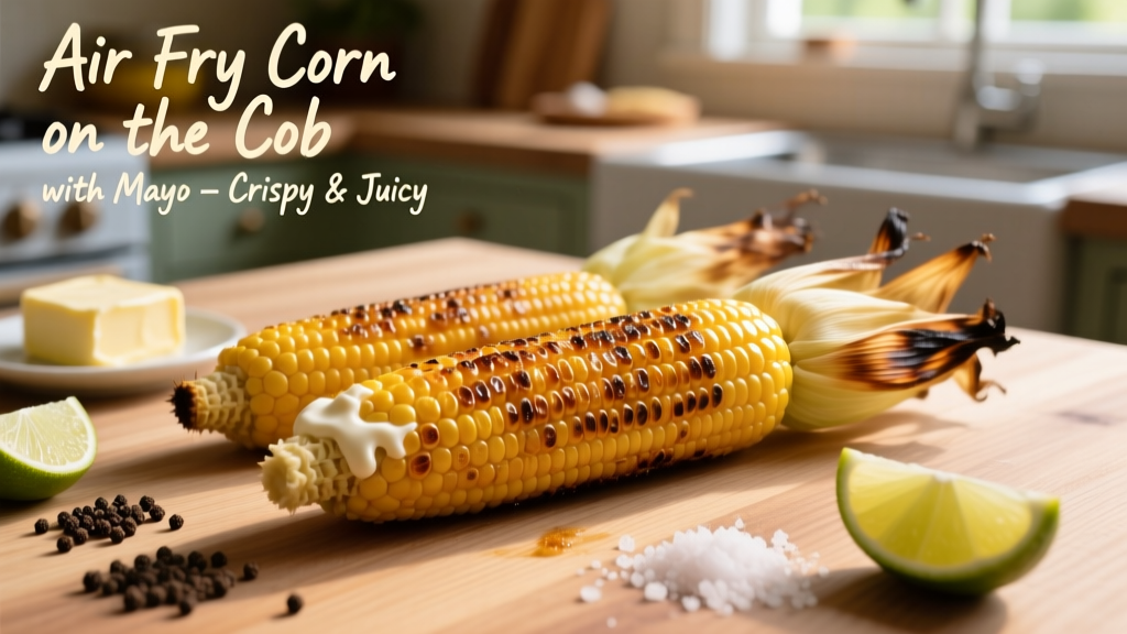 Air Fry Corn on the Cob with Mayo (Crispy & Juicy!)