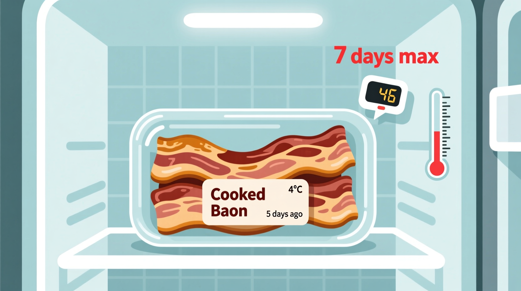 how long is cooked bacon good for in the refrigerator