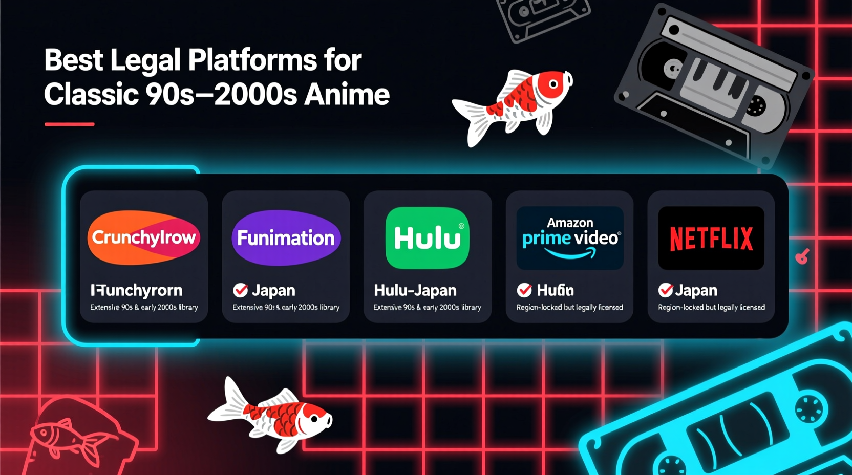 best platforms to legally stream classic anime from the 90s and 2000s