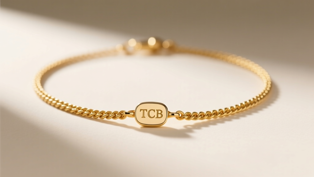A 3mm gold rope chain threaded through the bail of a TCB necklace, displayed against a softly lit, neutral studio backdrop.