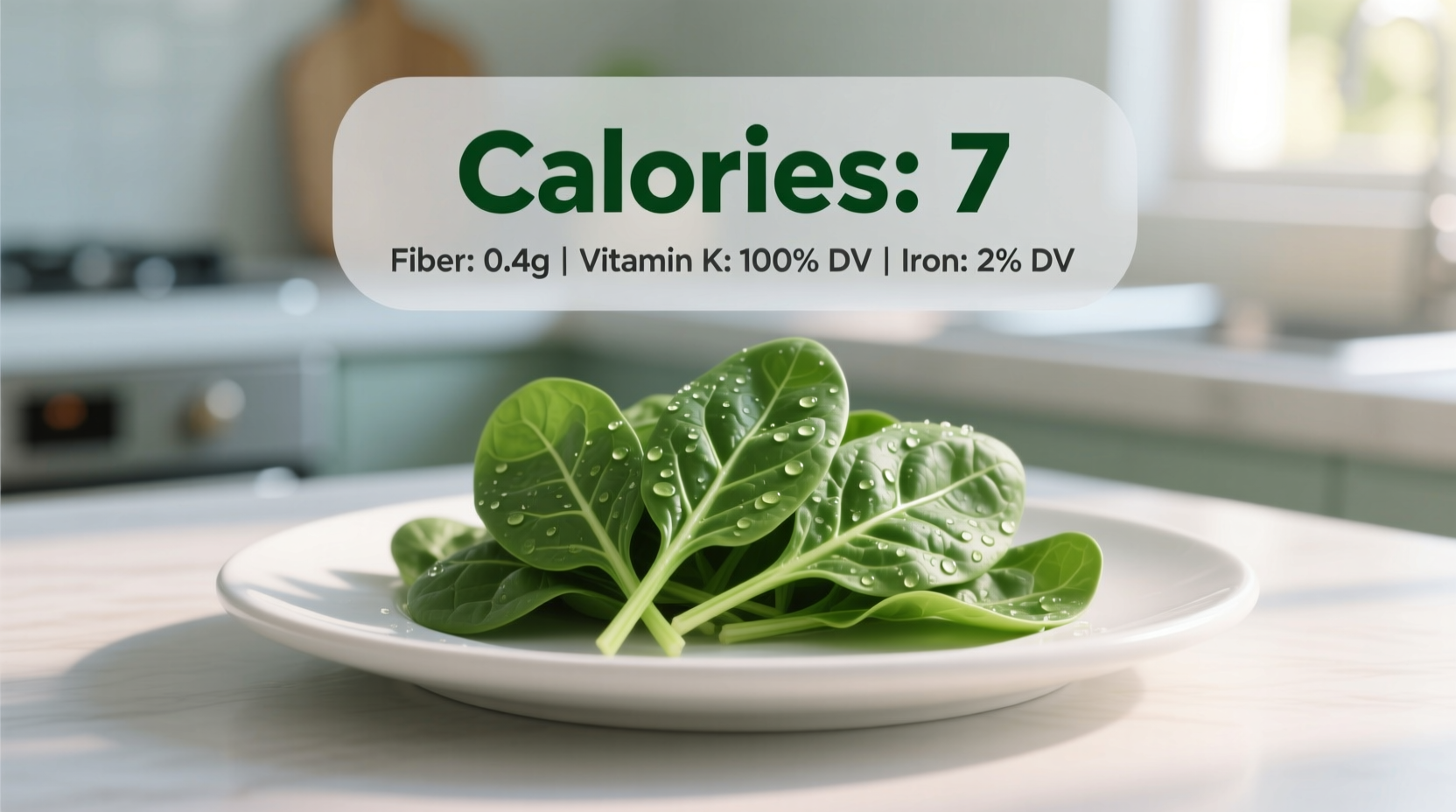 calorie count in a serving of spinach