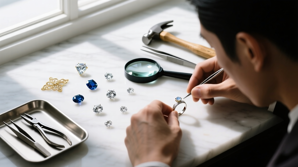 Overhead shot of a jeweler