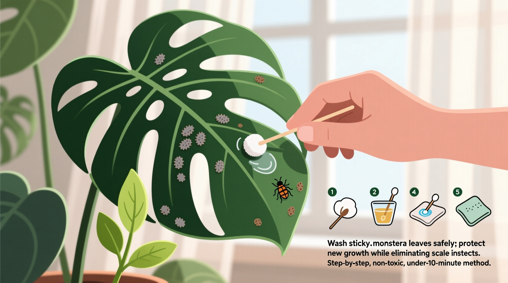 How to Wash Sticky Monstera Leaves Safely