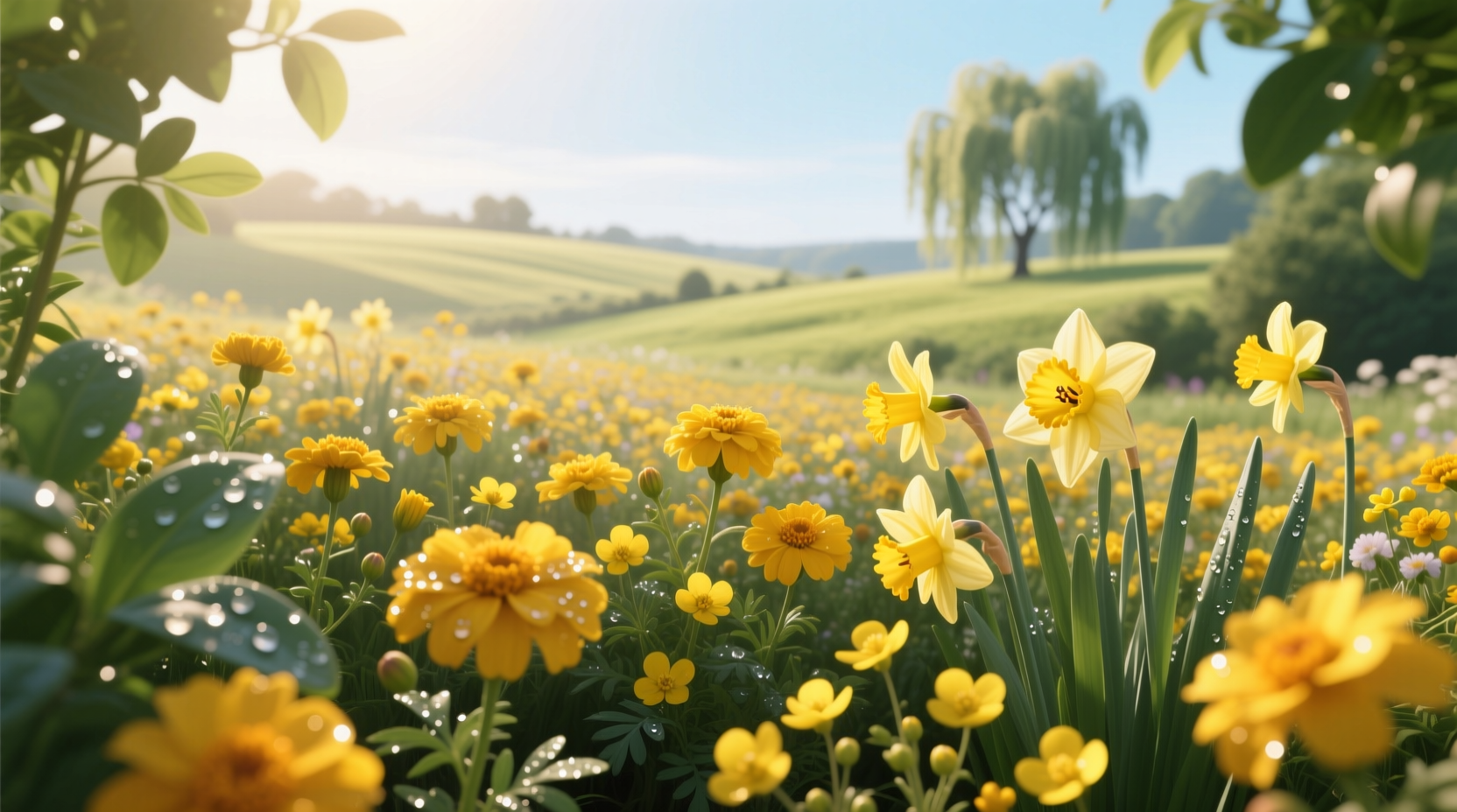 yellow flowers garden