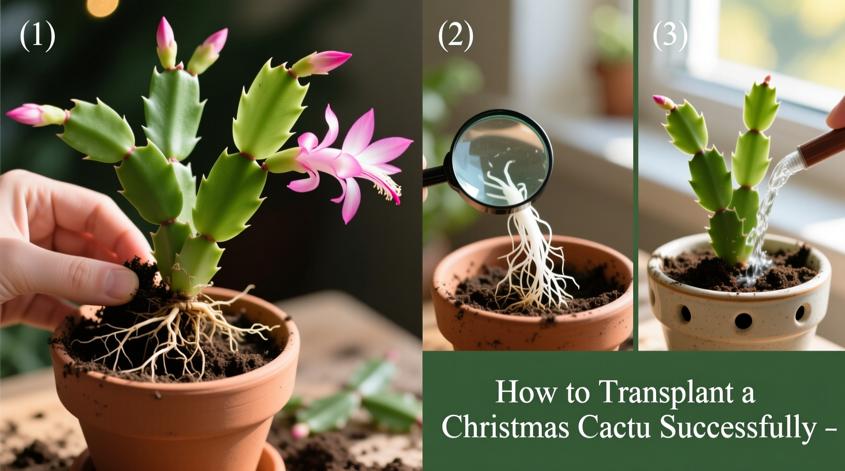 how do you transplant a christmas cactus