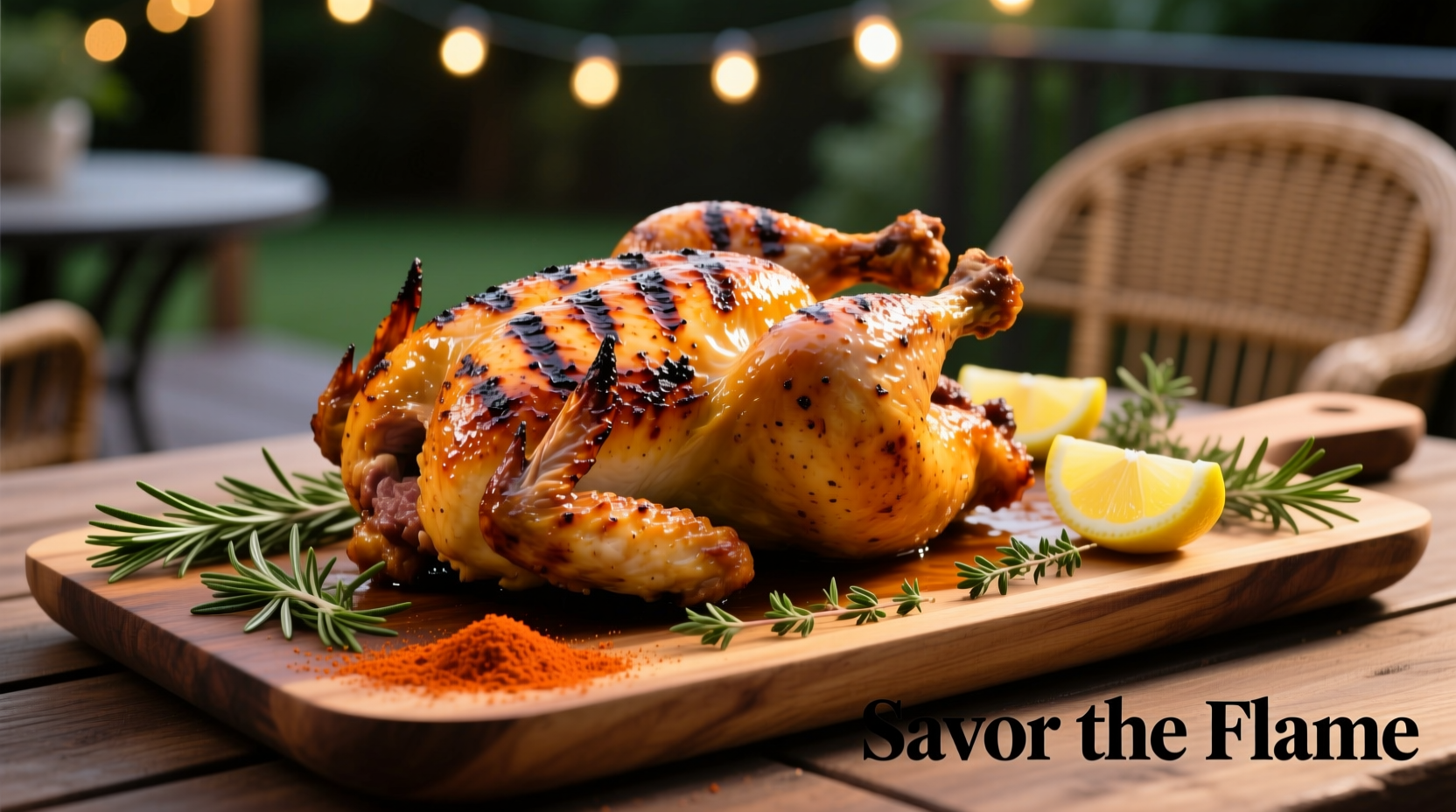 Perfectly grilled barbecue chicken on a platter