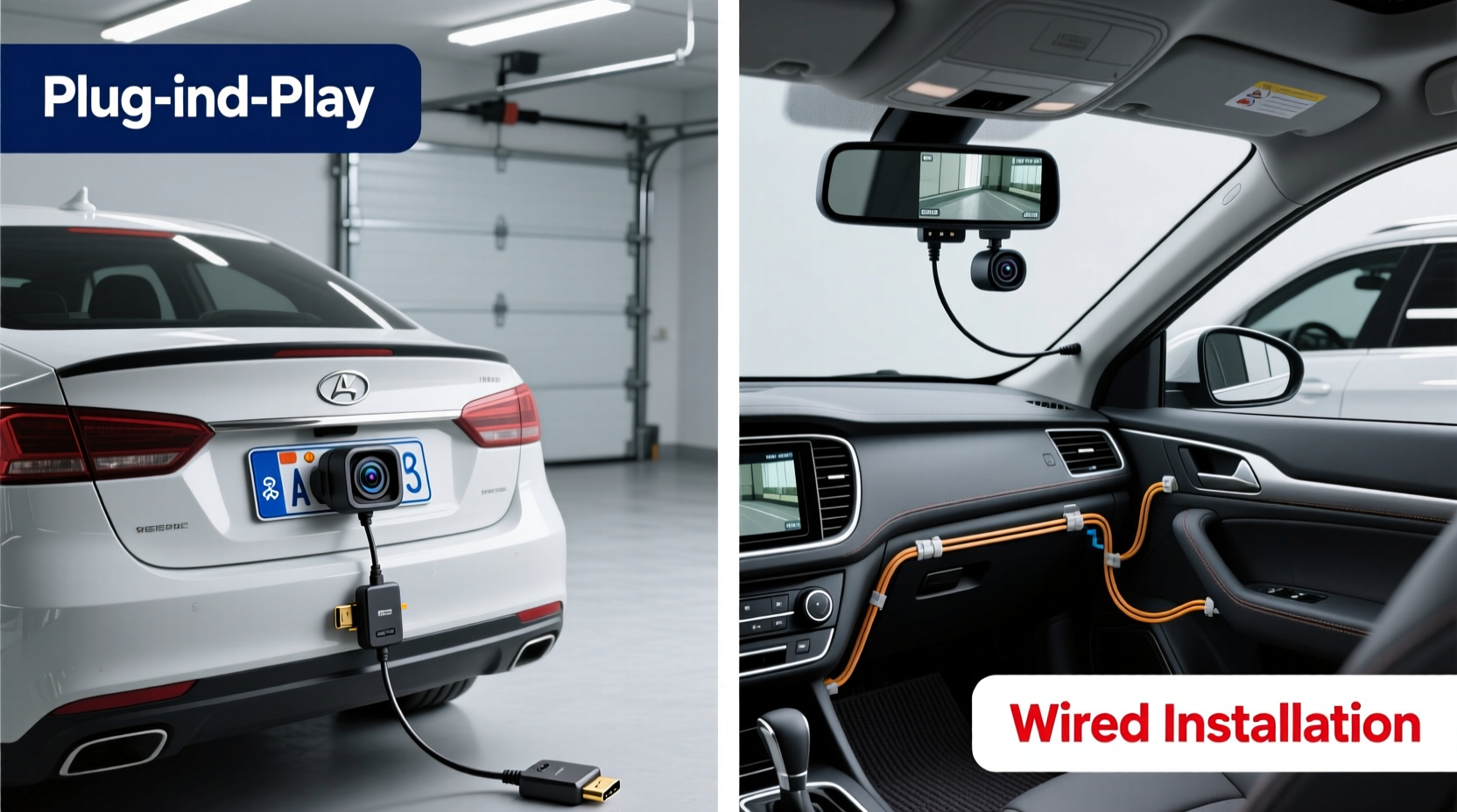 wireless backup camera vs rearview mirror display which is easier to install