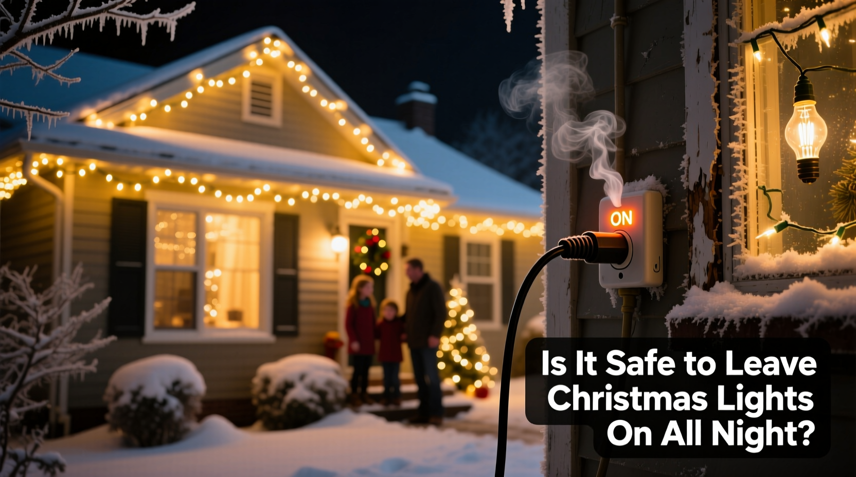 is it ok to leave christmas lights on all night