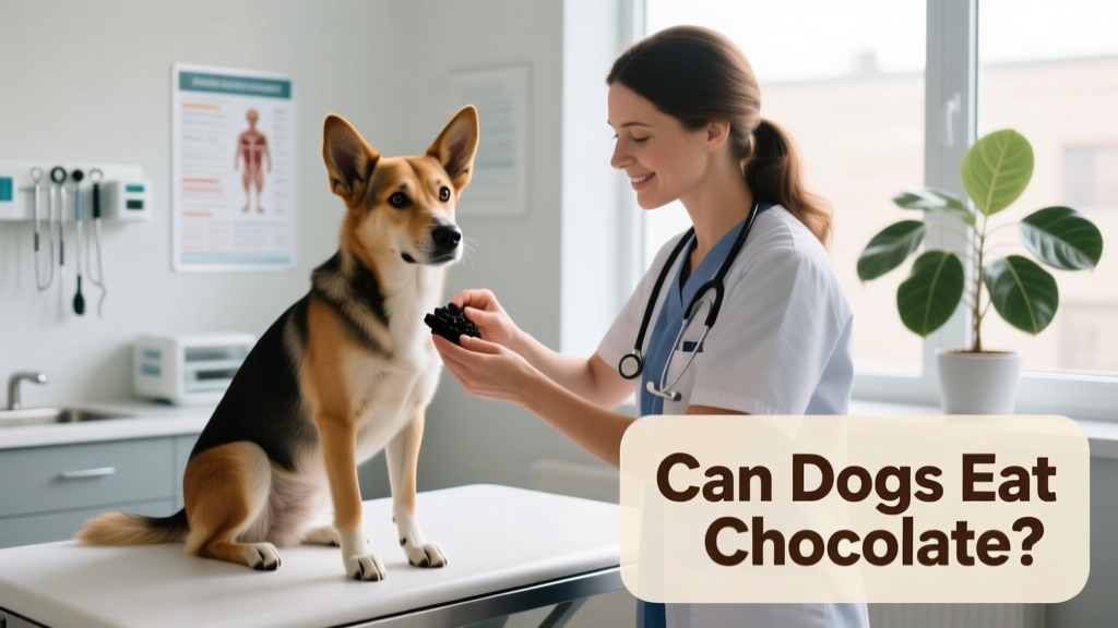 A veterinarian gently administering activated charcoal to a calm but alert dog in a clinic setting