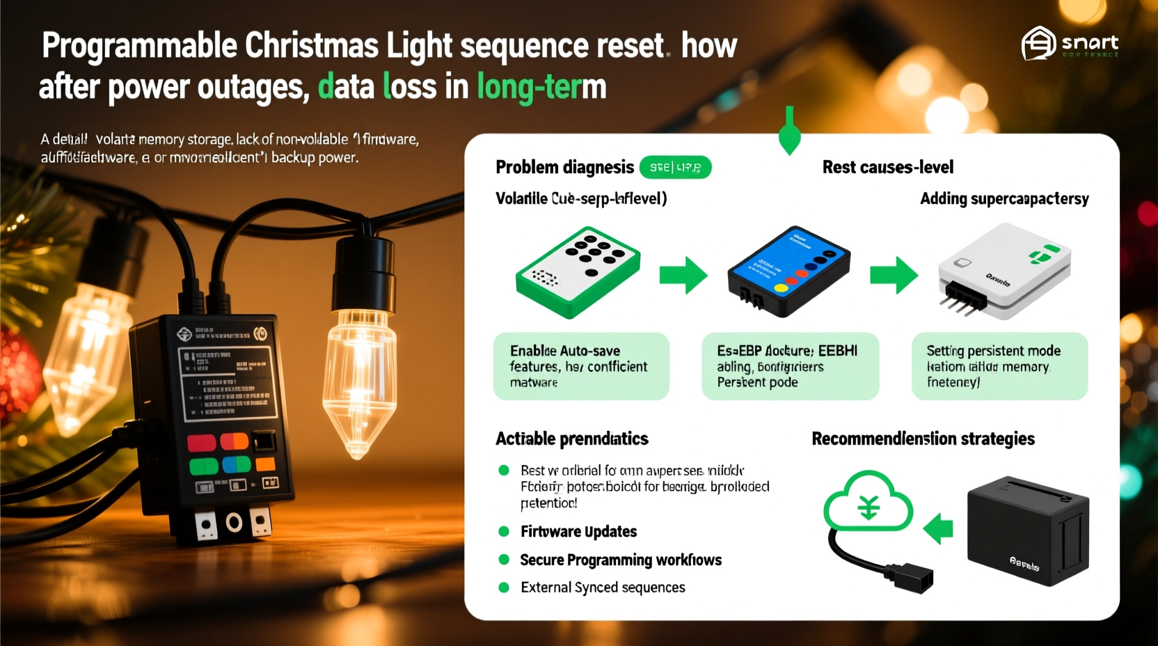 why does my programmable christmas light sequence reset after power outages and how to prevent data loss