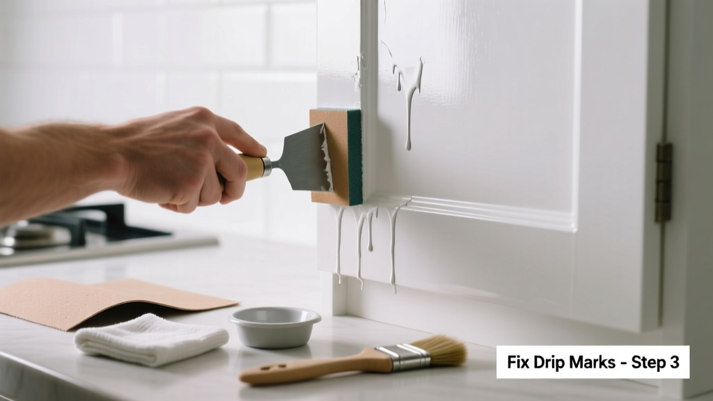How to Fix Paint Drip Marks in the Kitchen