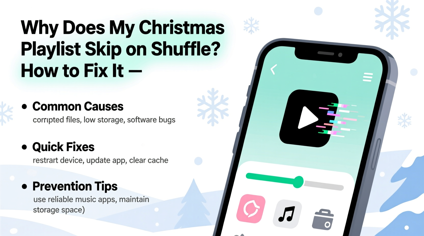 why does my christmas playlist skip on shuffle and how to fix it