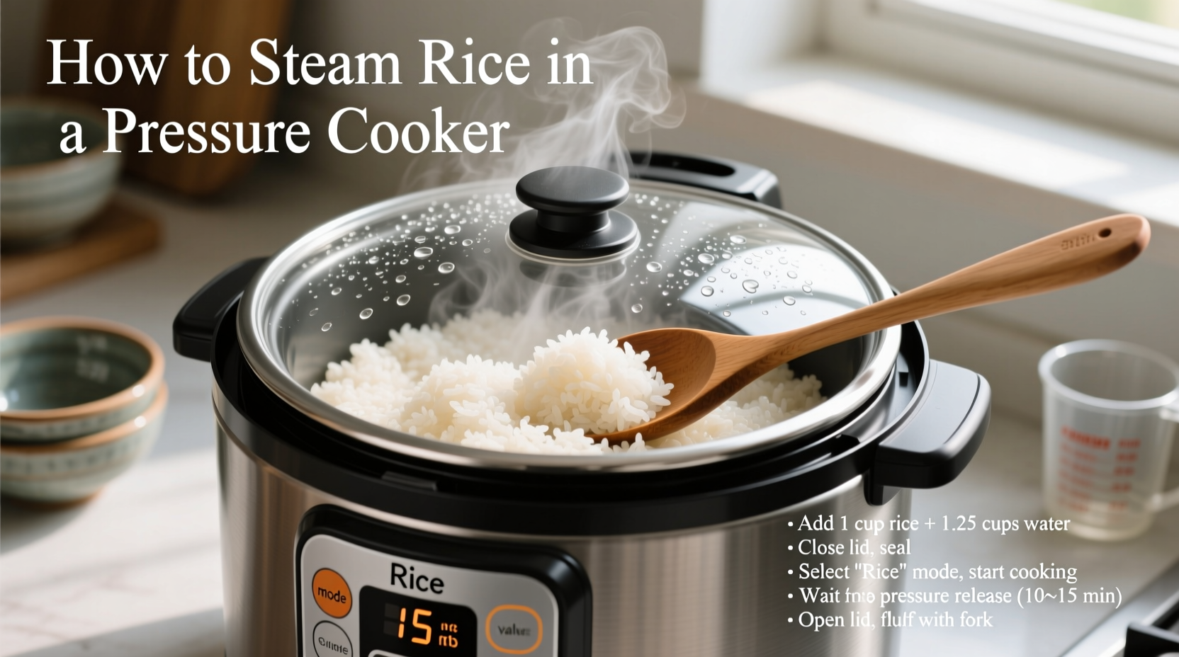 how to steam rice in a pressure cooker