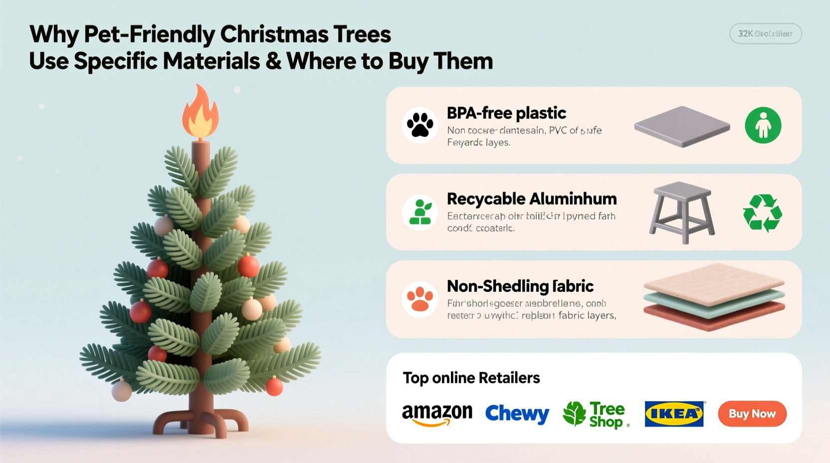why do pet friendly christmas trees use certain materials and where to buy them