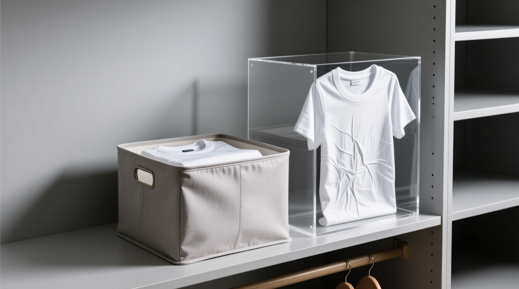 closet organization tips fabric bins vs acrylic dividers