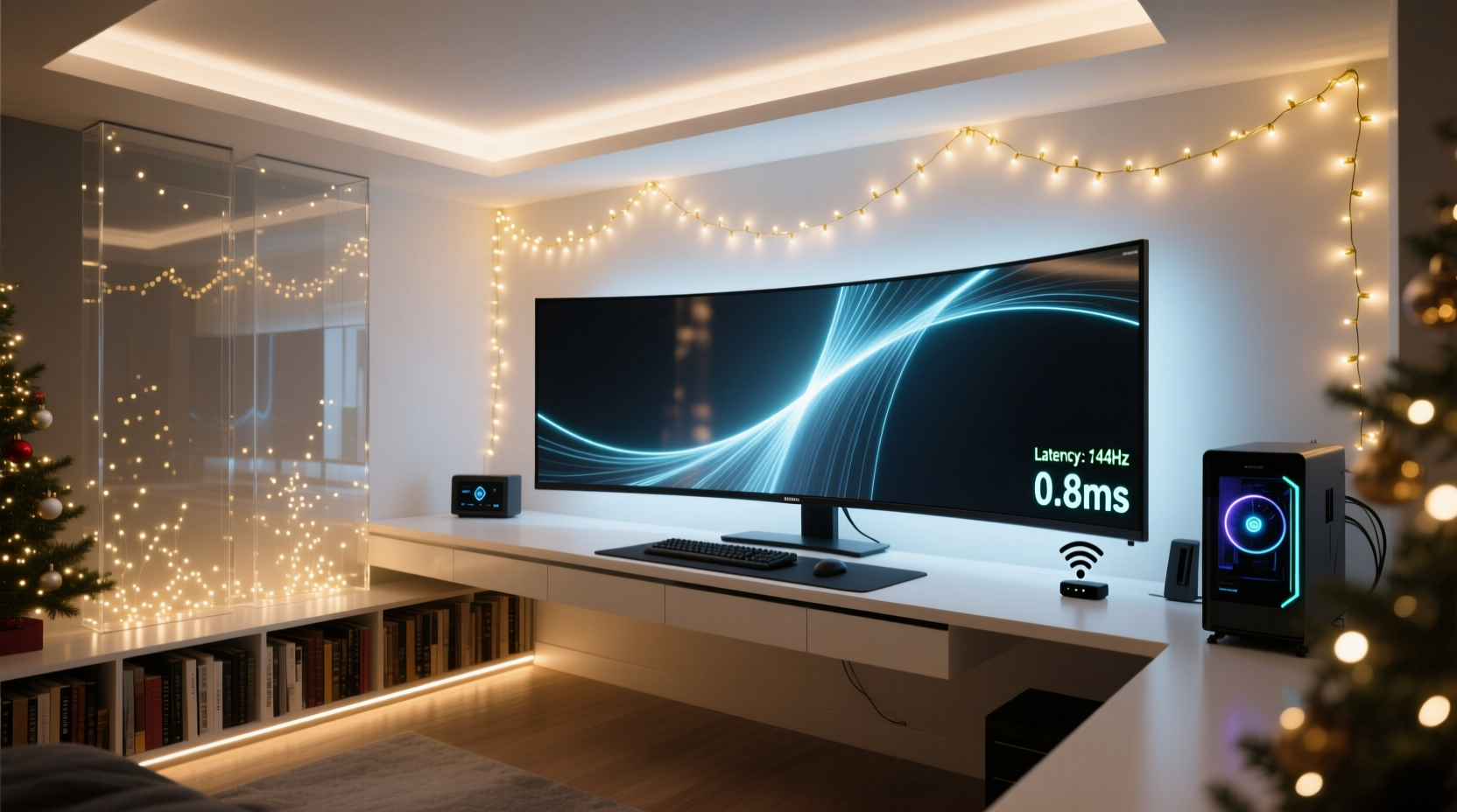 how to integrate christmas lights into gaming room setups without causing screen glare or input lag