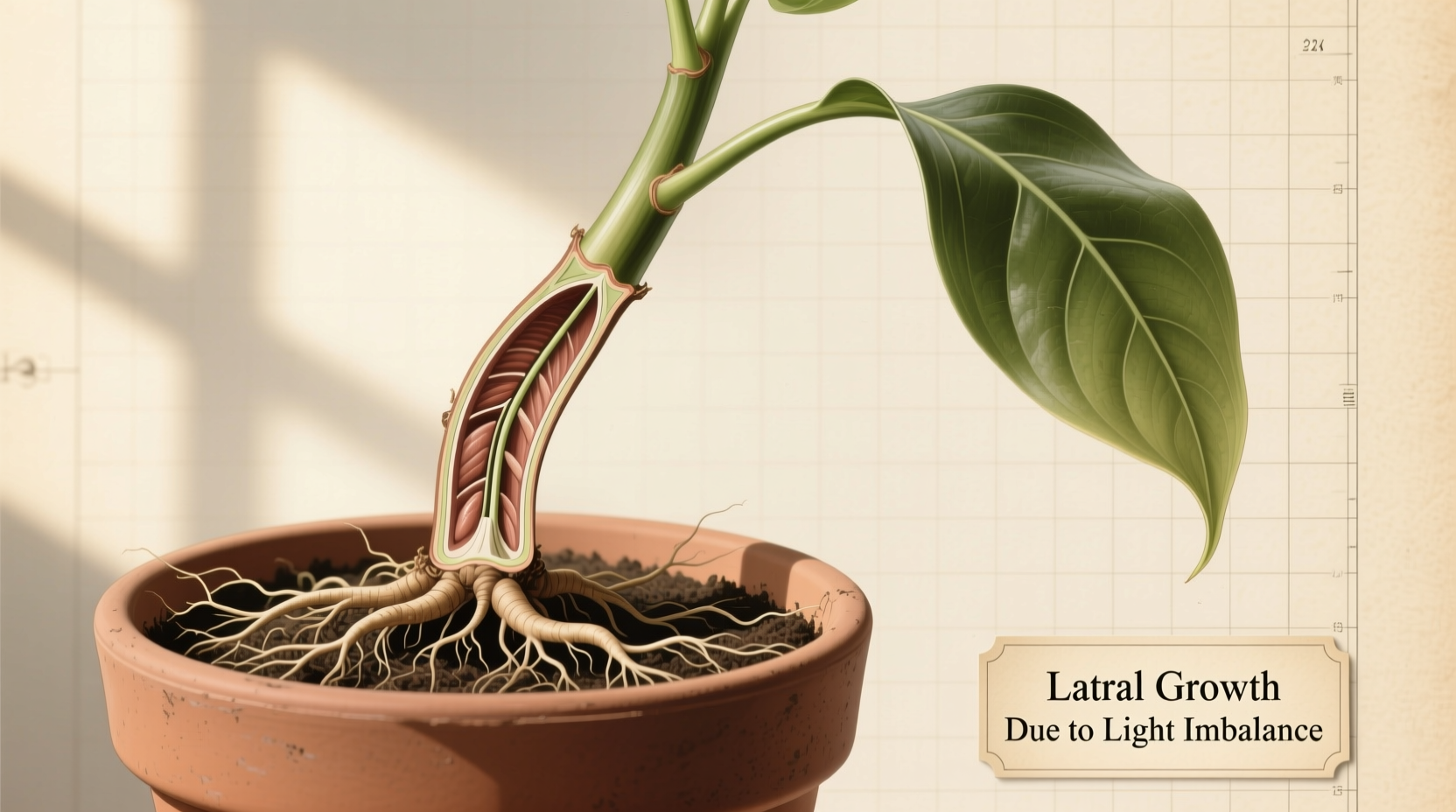 why is my plant growing sideways instead of up