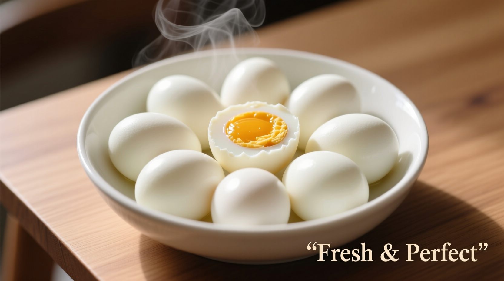 Perfectly cooked hard-boiled eggs in a bowl