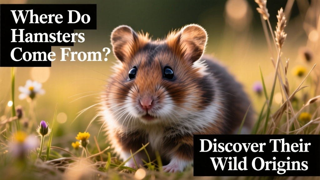A close-up portrait of a wild European hamster with thick brown-and-gray fur and alert, beady eyes
