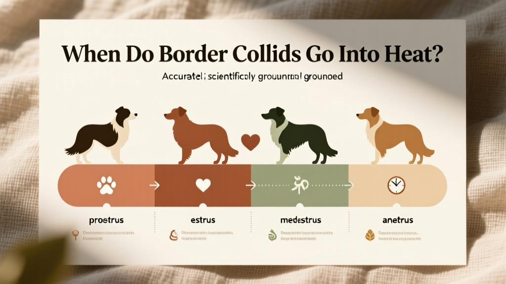 Infographic-style diagram showing the four stages of the canine heat cycle with timelines and key characteristics