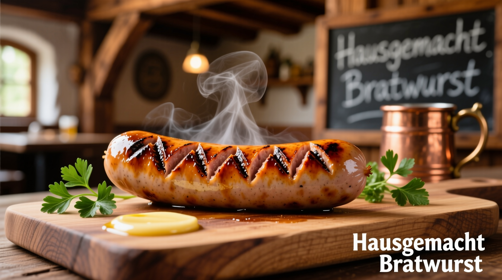 Perfectly grilled bratwurst with golden-brown exterior