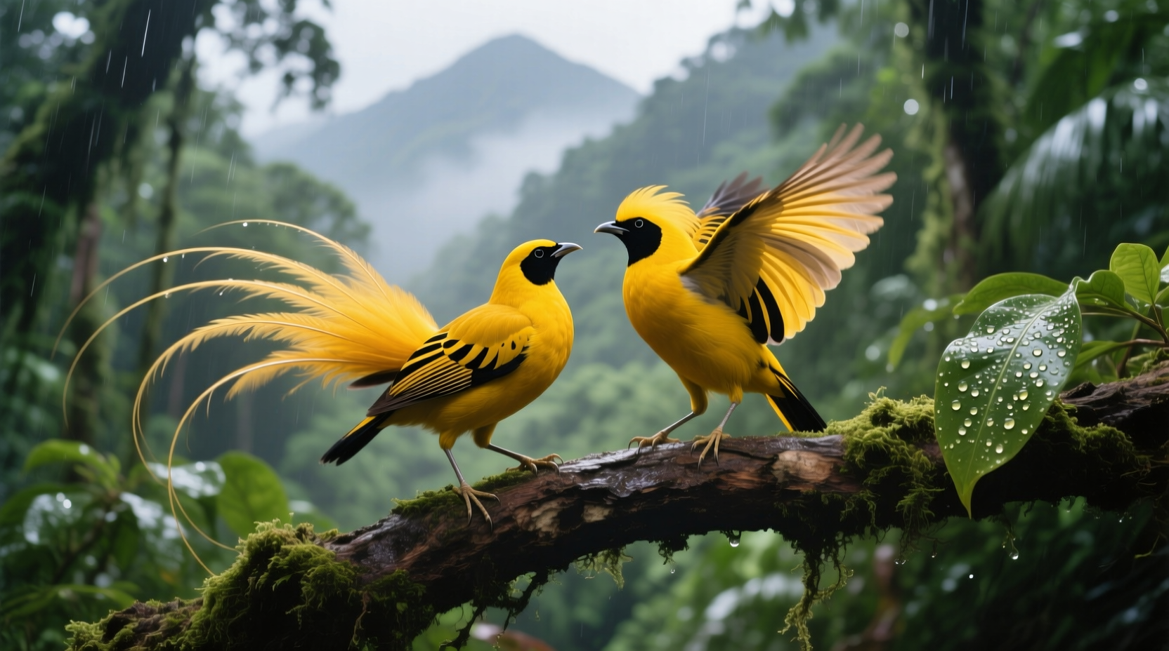 yellow birds of paradise