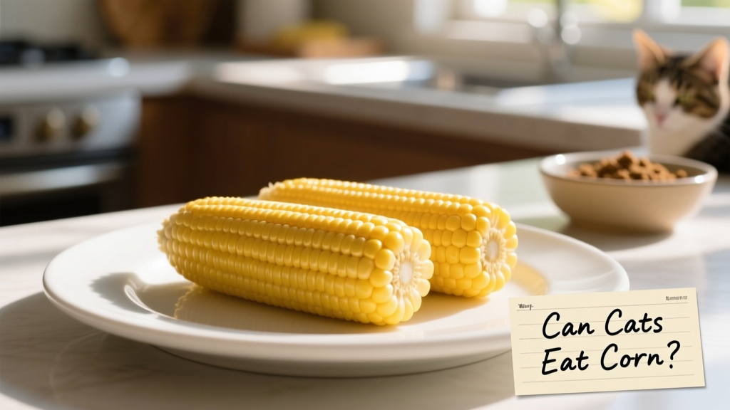 Close-up of a few plain, cooked yellow corn kernels on a white plate