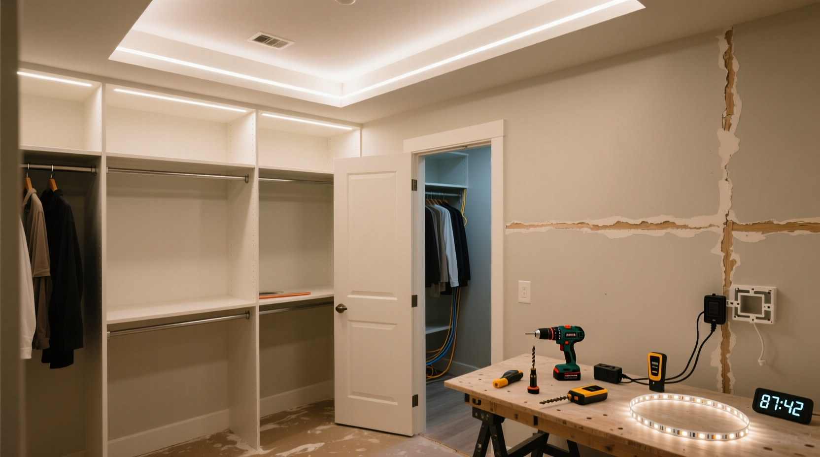 closet lighting without cutting studs