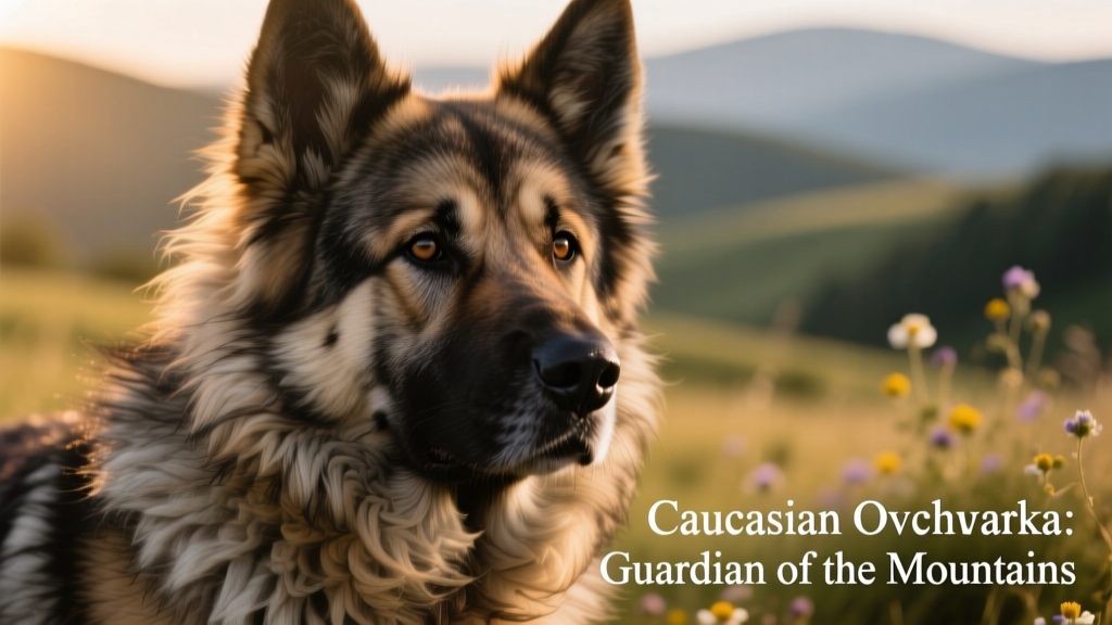 Close-up of a Caucasian Ovcharka’s dense, weather-resistant double coat, highlighting texture and undercoat