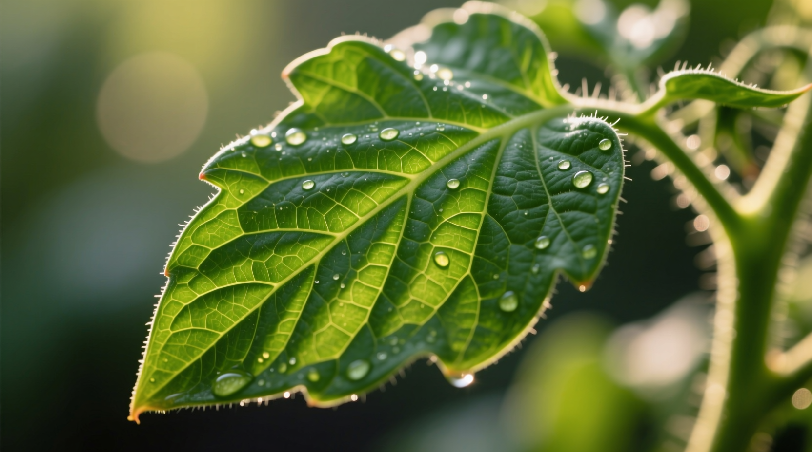 Close-up of healthy tomato plant leaves showing proper color and texture
