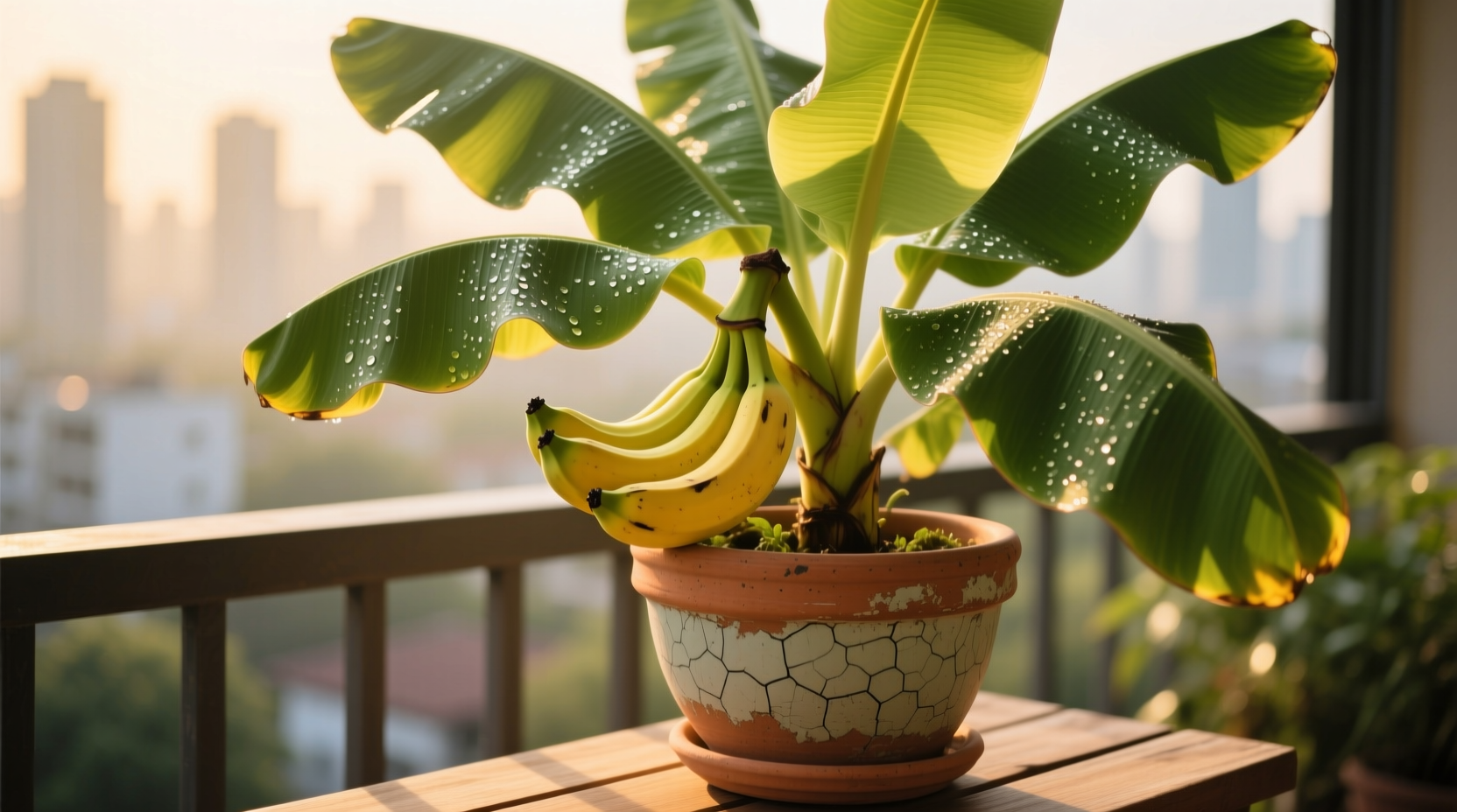 banana plant in container