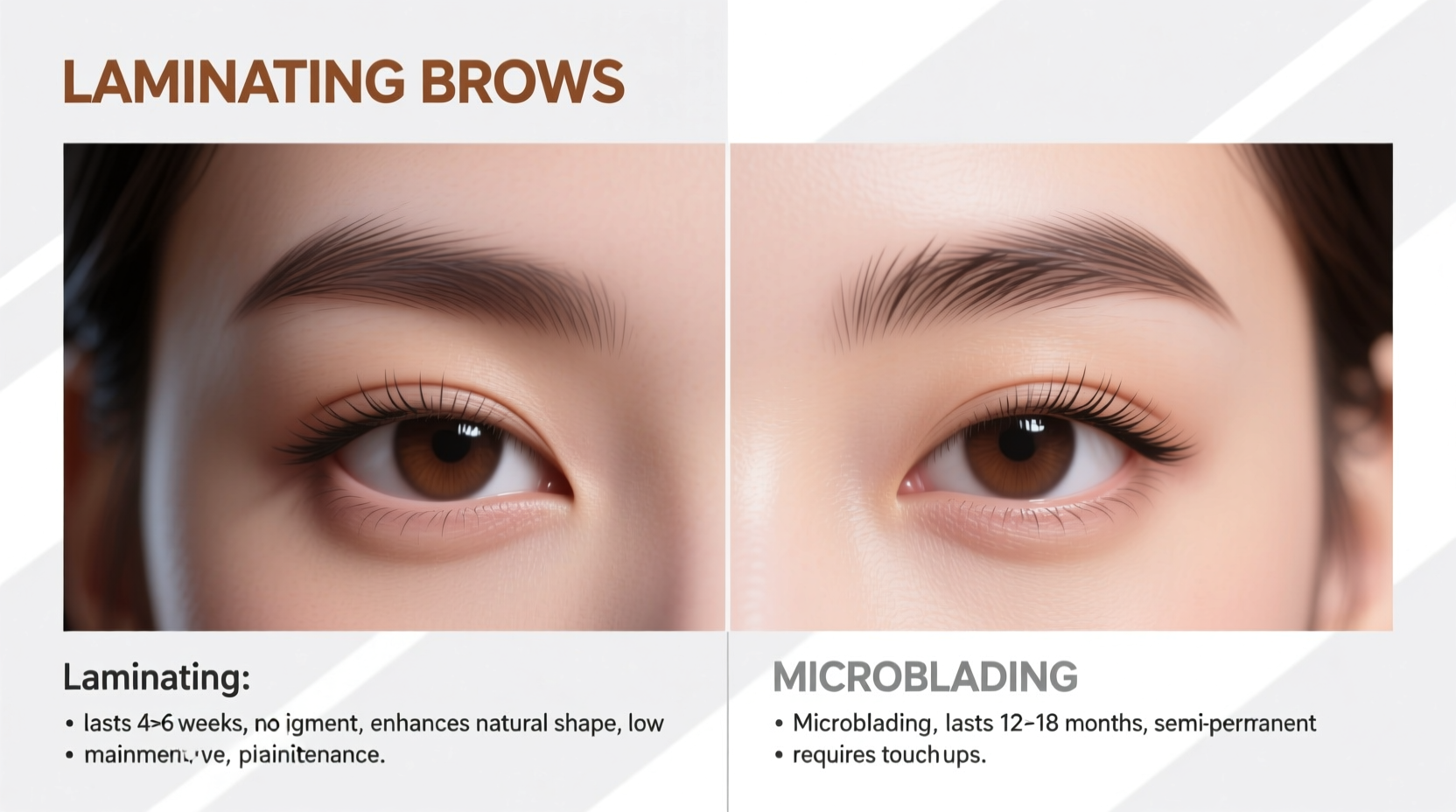 laminating brows vs microblading difference in maintenance and look