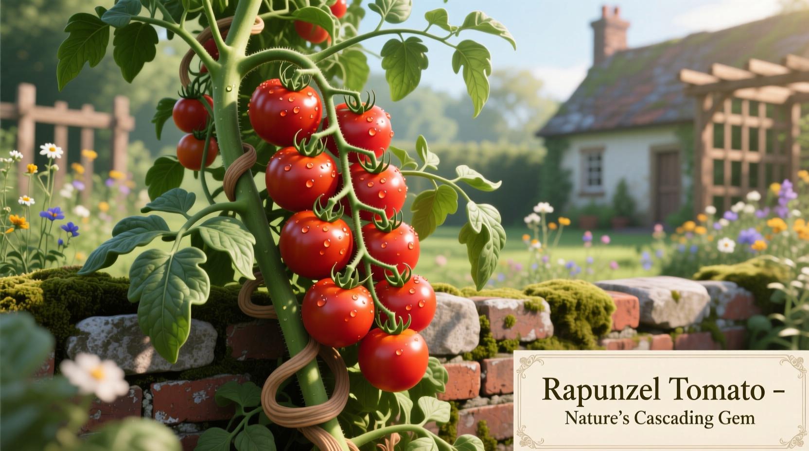 Rapunzel tomato plant with long cascading clusters