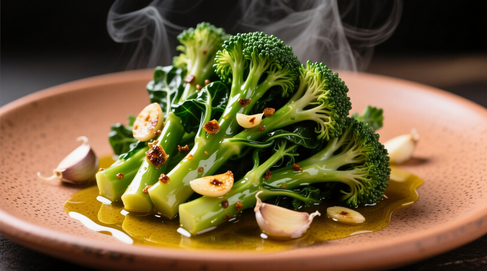 Perfectly cooked broccoli rabe with garlic and olive oil