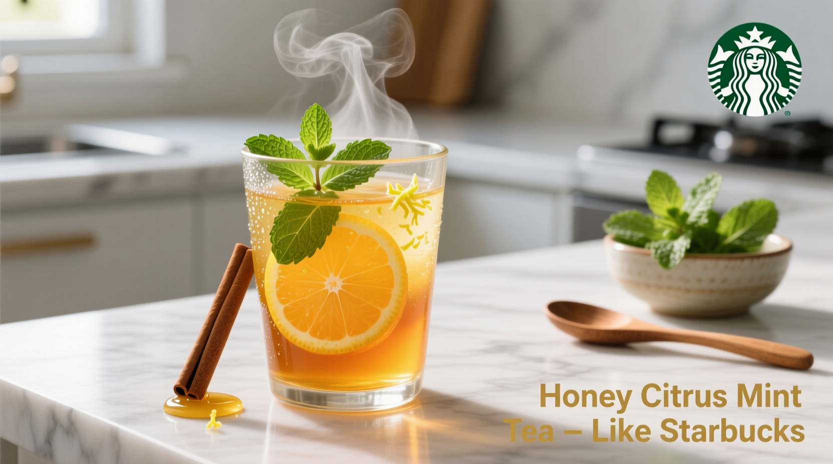 5-Minute Starbucks Honey Citrus Mint Tea | TheHomeSprouts