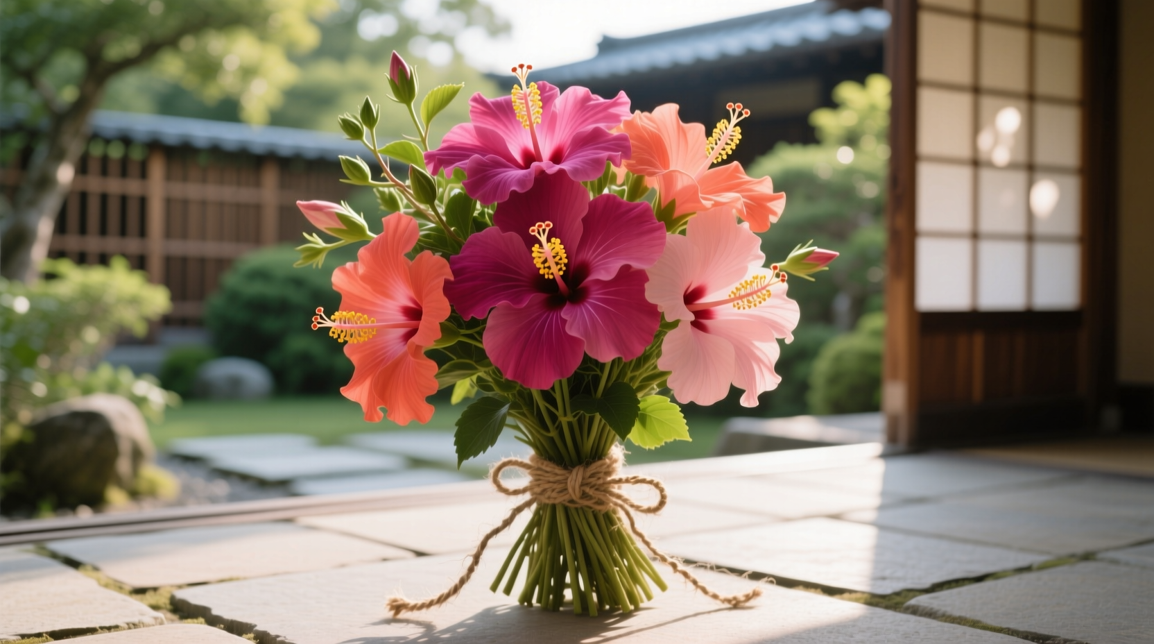 bouquet of hibiscus flowers