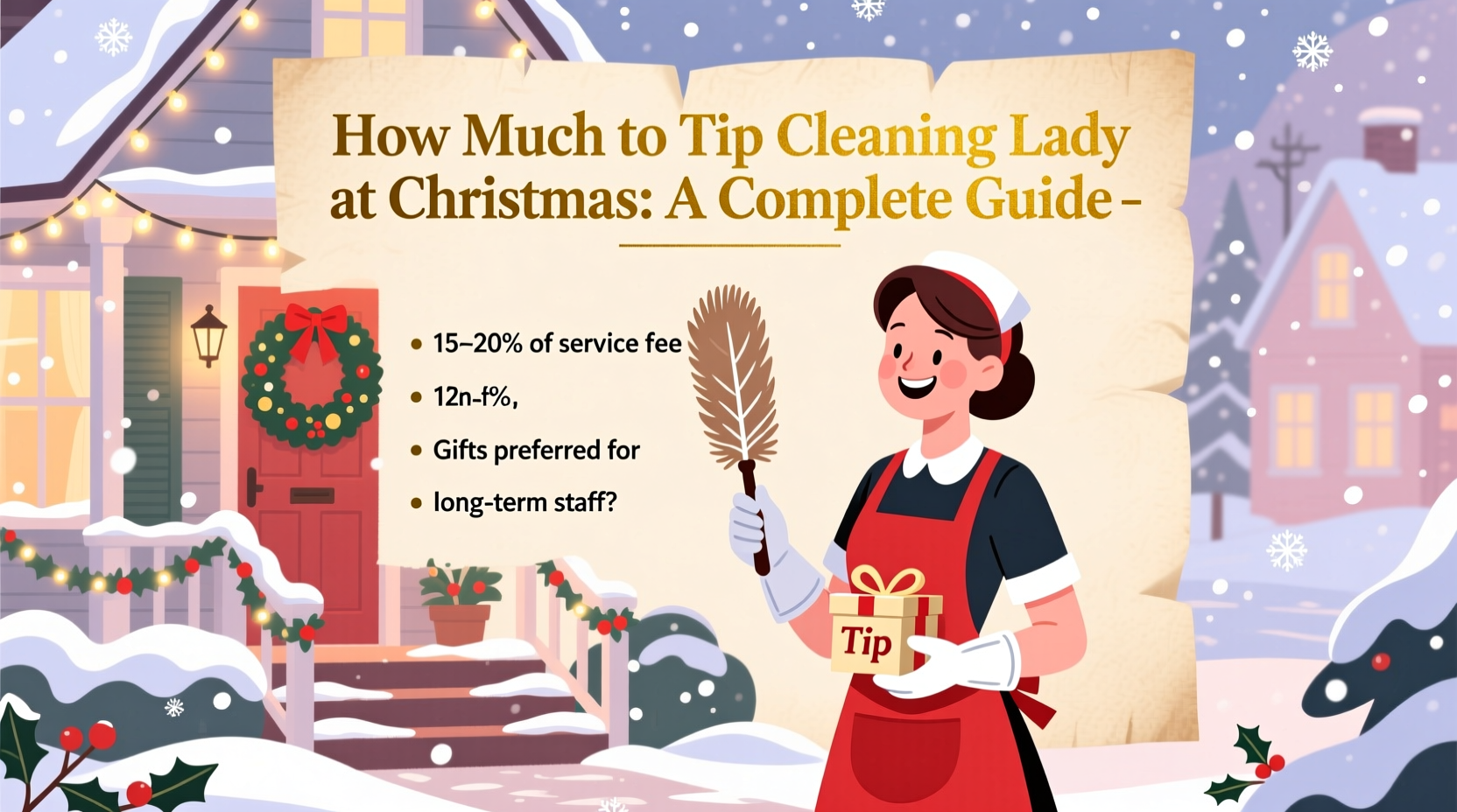 how much to tip cleaning lady at christmas