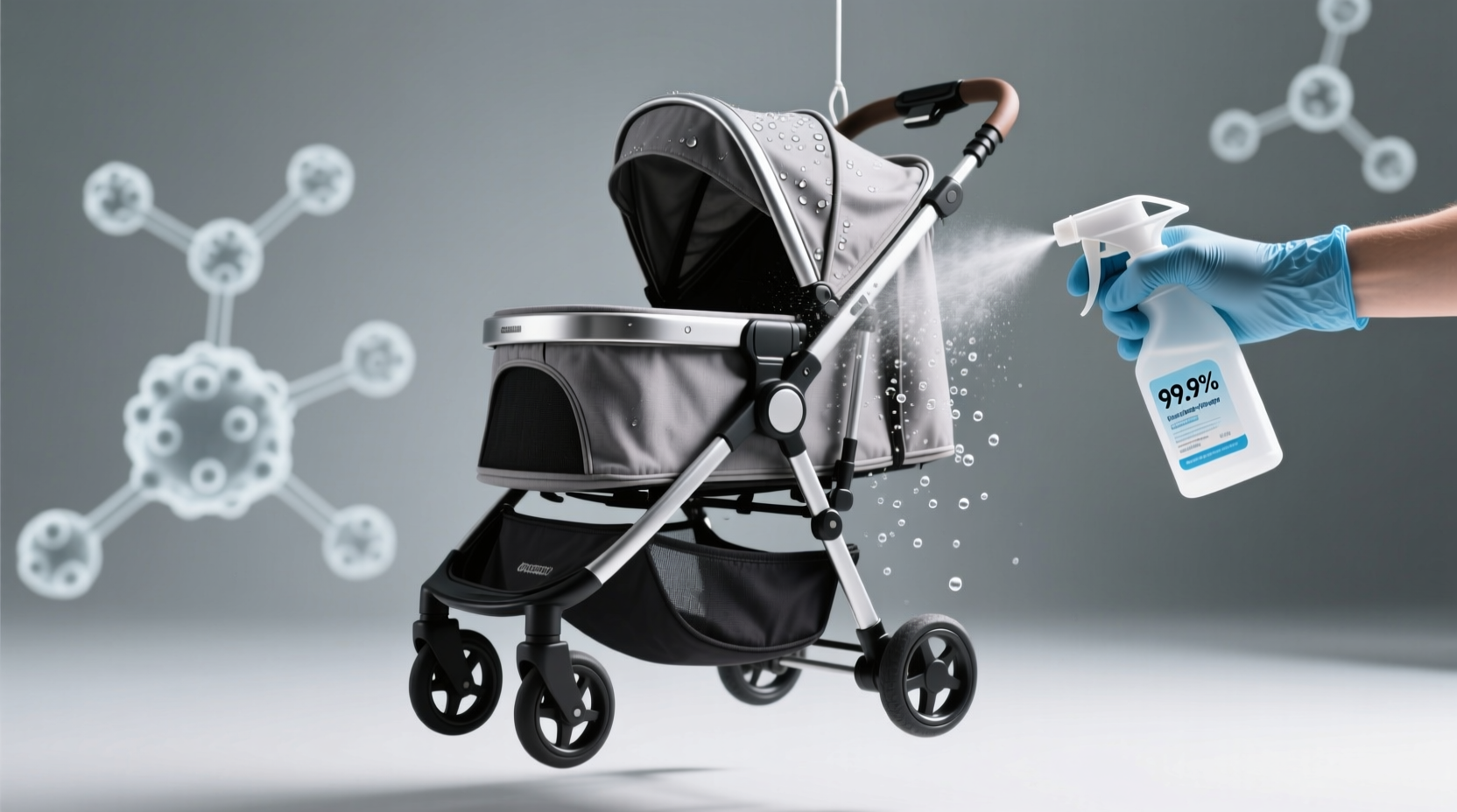 sanitize pet strollers safely non corrosive laundry tips